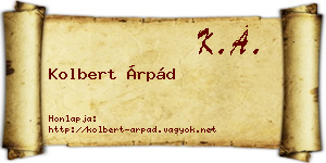 Kolbert Árpád névjegykártya